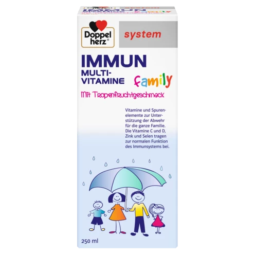 Abbildung der Produktverpackung Doppelherz system IMMUN family Frontansicht